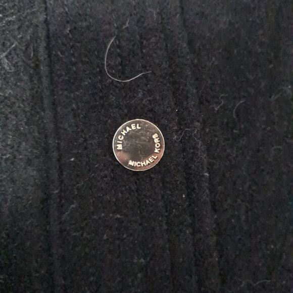 Michael Kors Black Wool Blend Oversized Trench Pea Coat Sz XL - Picture 3 of 3